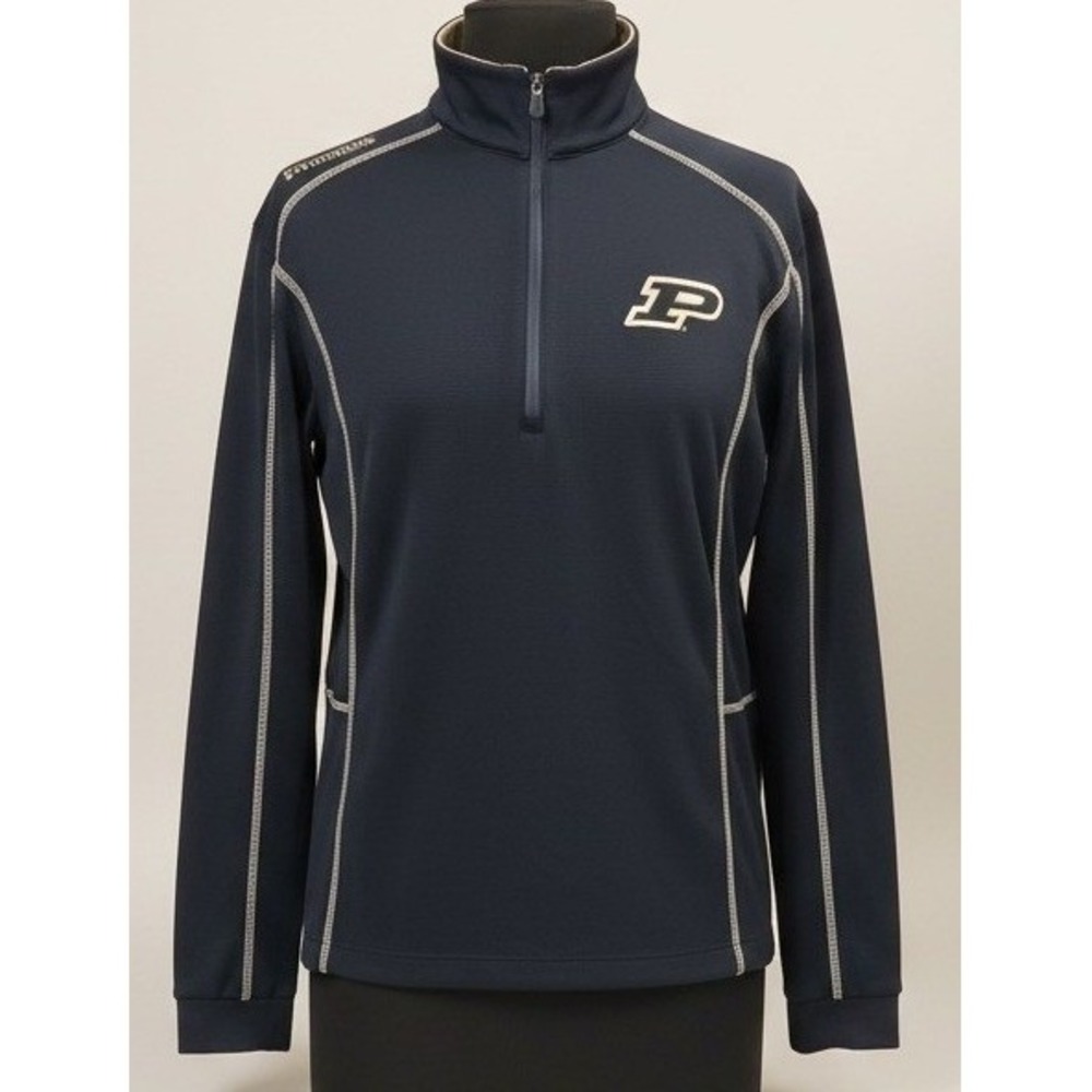 Purdue Boilermakers‎ Women's Small 1/4 Zip Pullover Shirt Navy Long Sleeve Logo